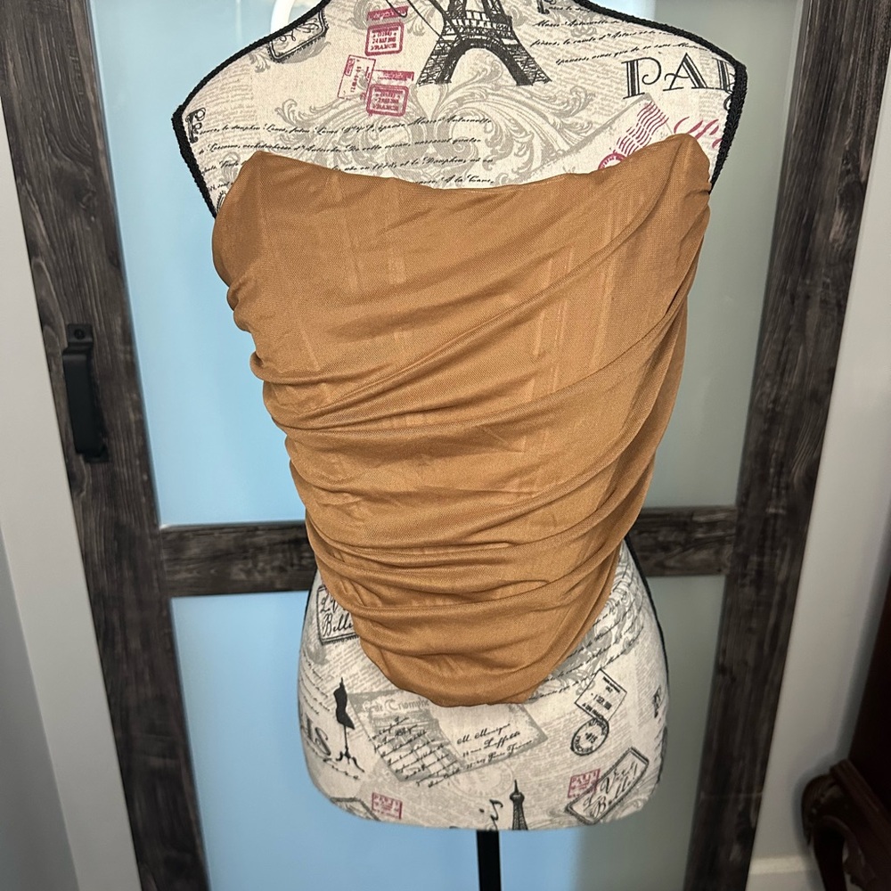 Brown strapless Bustier Corset Top